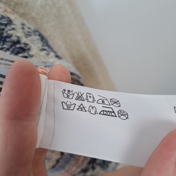 Hollister Cream Striped Fringe Boho Beachy Festival Hooded Pullover Sweater Sz S - Picture 7 of 8